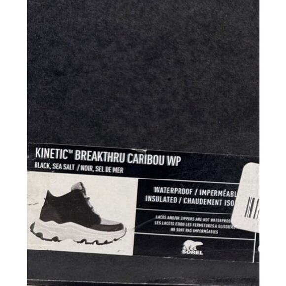 Sorel Sneaker Boot Kinetic Breakthru Caribou Womens 9.5 Black Suede Insulated WP - Picture 11 of 12